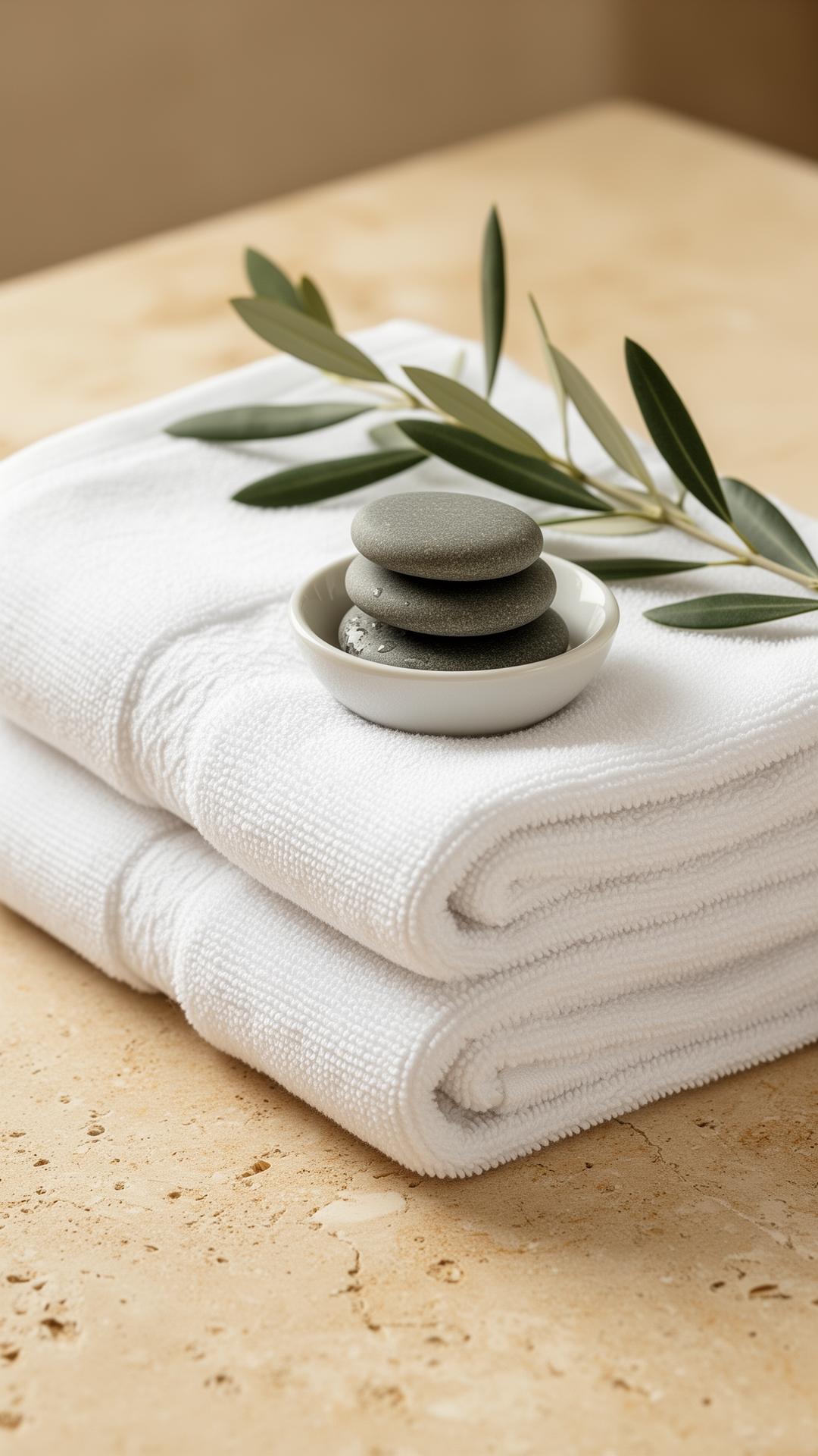 Therapist preparing warm massage oil in a candlelit suite